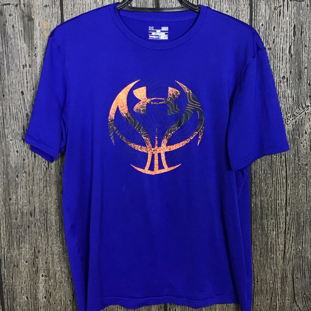 Under Armour Basketball Print Shirt - L - Blue